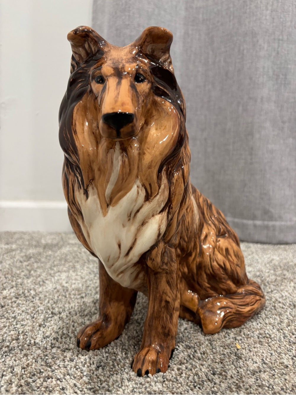 Vintage Ceramic Collie Dog Figurine Mans Best Friend Country Collectible